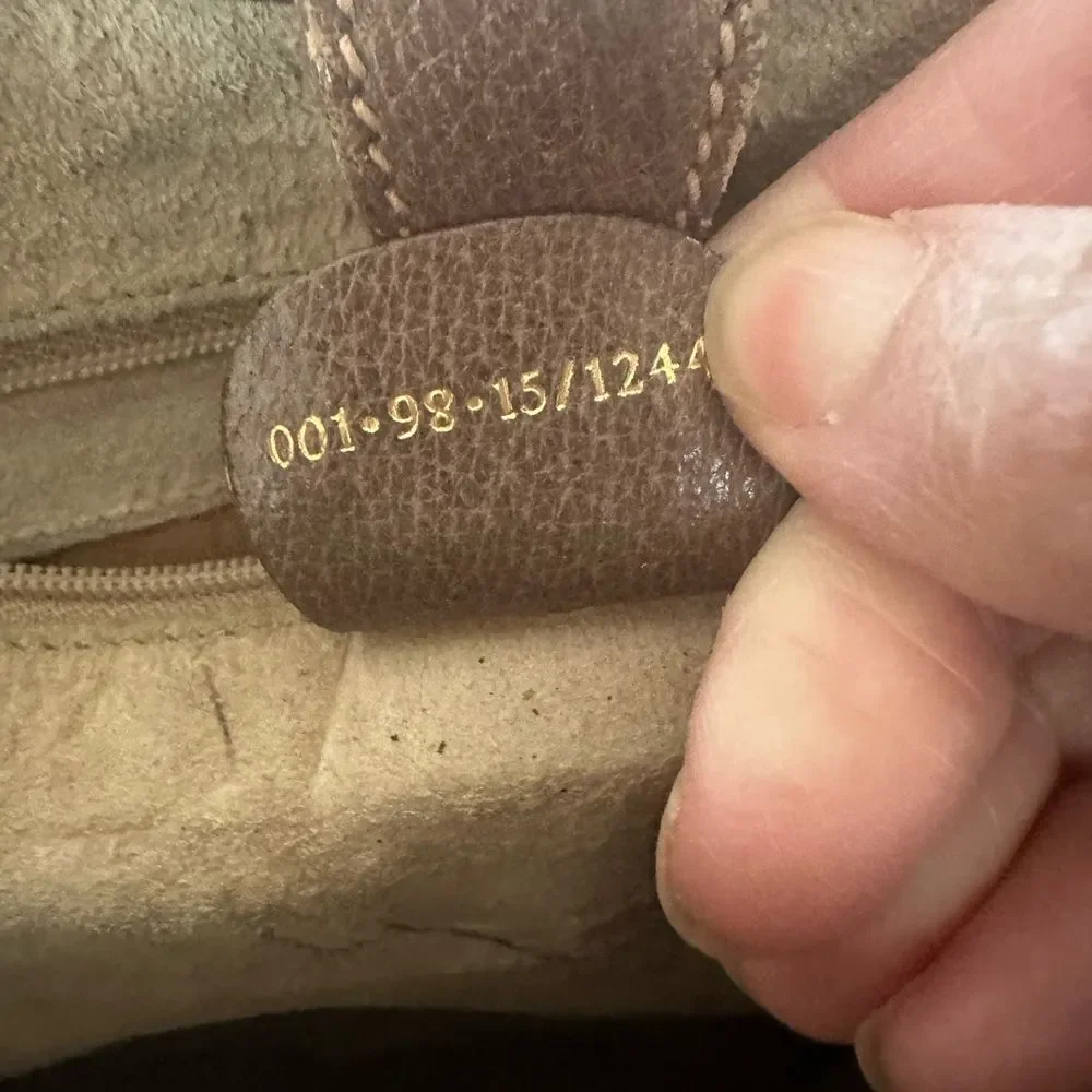 Gucci Jackie Tan Suede Hobo Bag with Green and Red Stripe piston lock